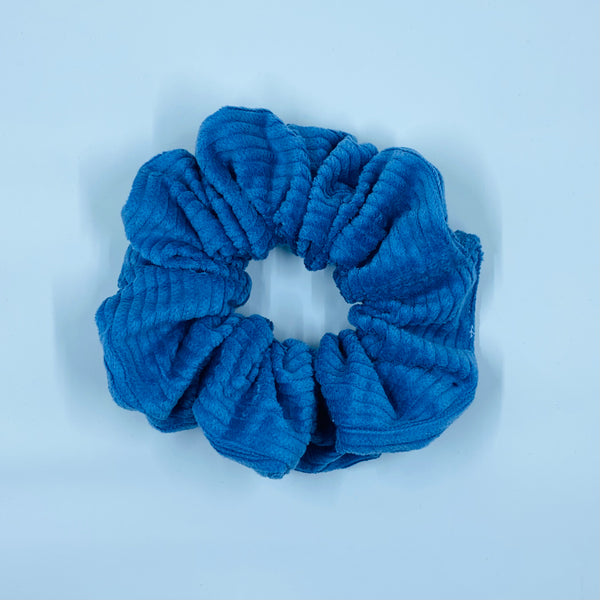 Blue Corduroy Scrunchie